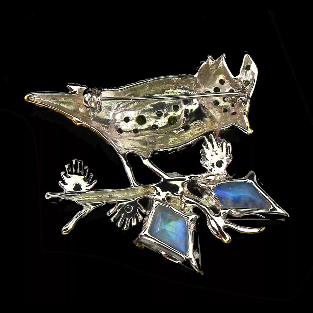 Masterpiece Brooch Moonstone Emerald Ruby Cd - image 5